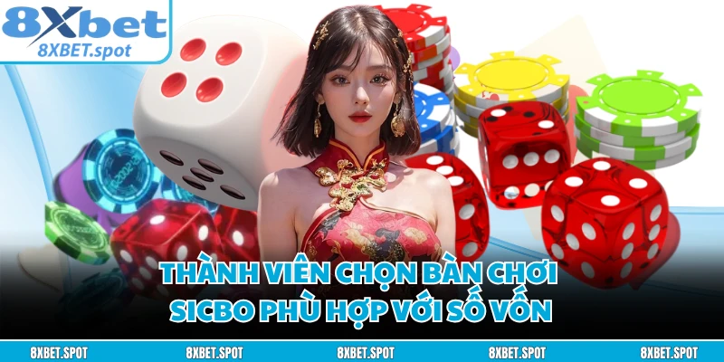 Thành viên chọn bàn chơi sicbo phù hợp với số vốn